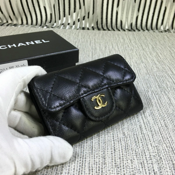 CHANEL Lambskin Wallet Gold Silver Hardare TopPick 1842 - Image 18