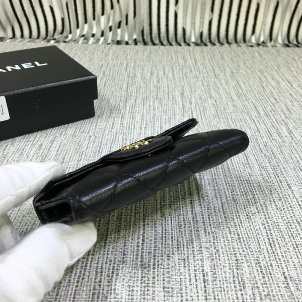 CHANEL Lambskin Wallet Gold Silver Hardare TopPick 1842 - Image 15