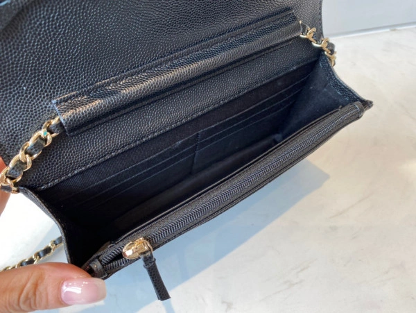 Comfortable CHANEL CHAIN WALLET CAVIAR 1366 - Image 8