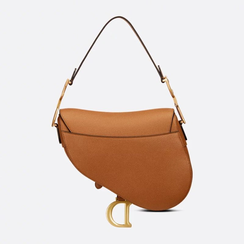 AllSeason 5284 Dior Saddle Bag with Strap In Grained Calfskin Brown - Image 3