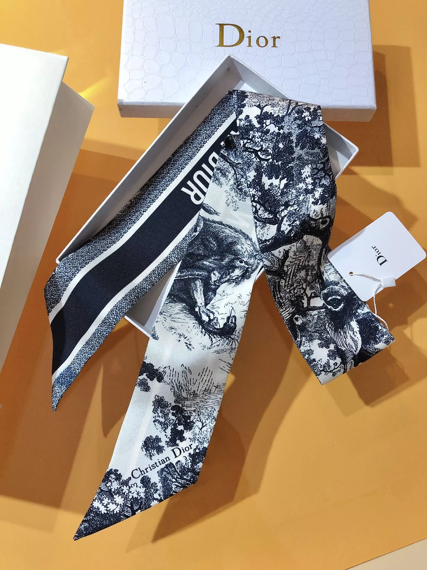 Christian Dior Silk Scarf Refined 2707 - Image 3