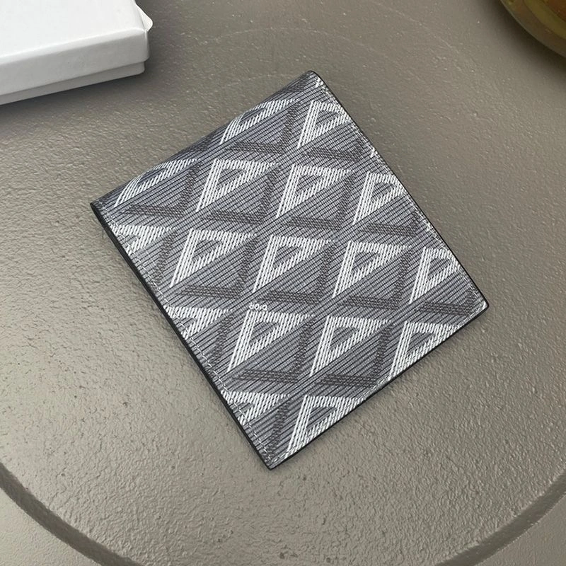 Comfortable 1959 Dior Bi-Fold Card Holder CD Diamond Motif Canvas Grey - Image 3