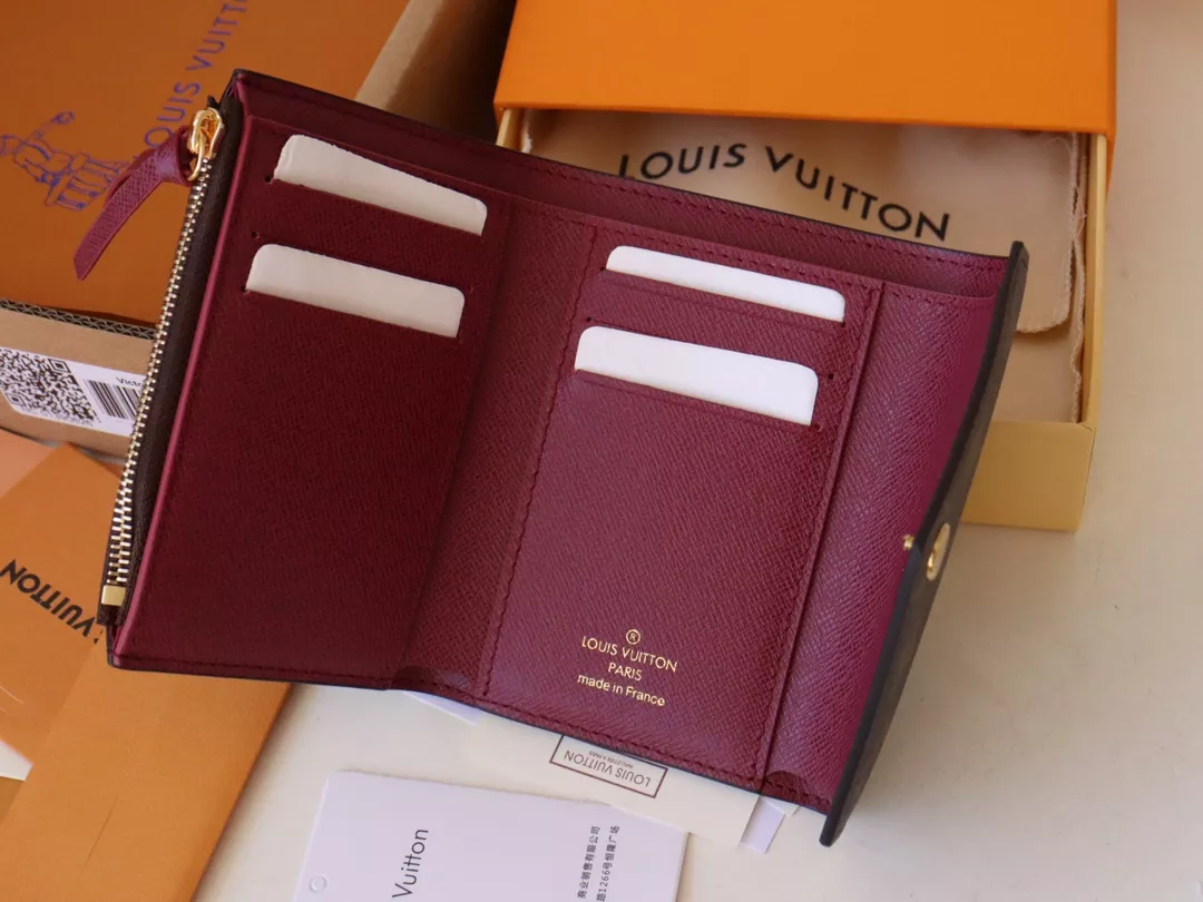 Comfortable 958 Louis Vuitton AAA Quality Wallets In Burgundy - Image 5