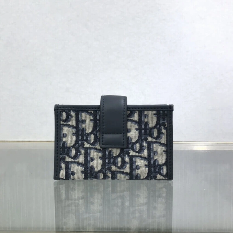 The 30 Mon Dior 30 Montaigne 5-Gusset Card Holder Blue Oblique Jacquard - Image 3