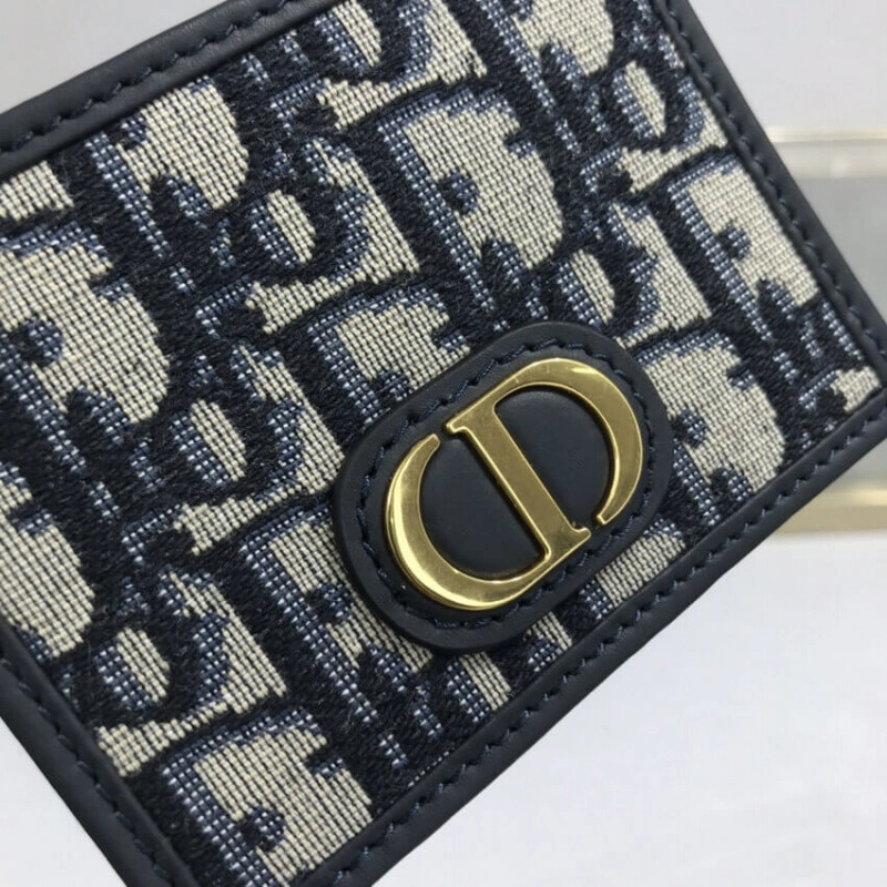 1 patch p Dior 30 Montaigne Flat Card Holder Blue Oblique Jacquard - Image 4