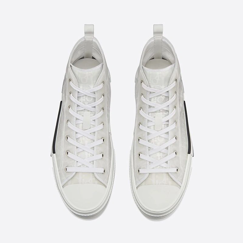 Dior B23 High-Top Sneakers Unisex Oblique Motif Canvas White DailyWear 4923 - Image 3