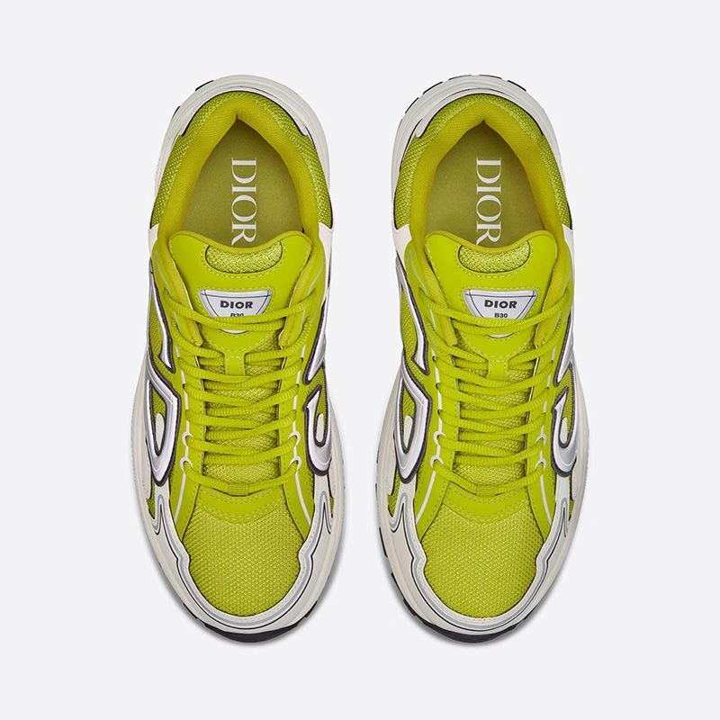 Dior B30 Sneakers Unisex Mesh and Technical Fabric Yellow Comfortable 1080 - Image 3