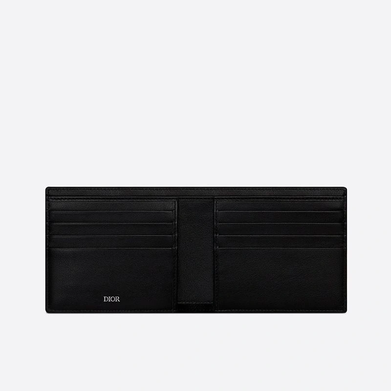 Dior Bi-Fold Wallet CD Diamond Motif Canvas Black EasyMatch 3201 - Image 3