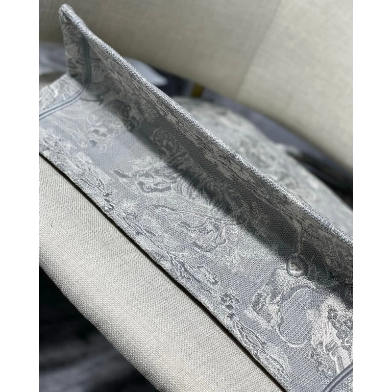 41.5 x 35 Dior Book Tote Gray Toile de Jouy Reverse Embroidery - Image 9