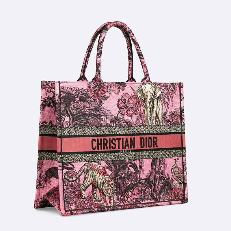 Dior Book Tote In Toile De Jouy Voyage Motif Canvas Pink NewStyle 8256 - Image 3