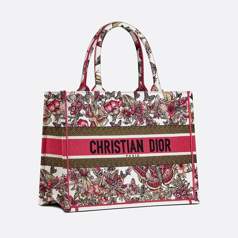 Dior Book Tote Poetry Butterfly Motif Canvas Multicolor HighQuality 9325 - Image 3