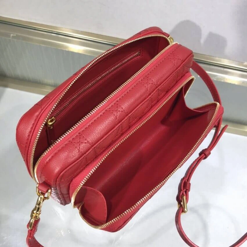 May be pa Dior Caro Double Pouch Red Supple Cannage Calfskin - Image 8