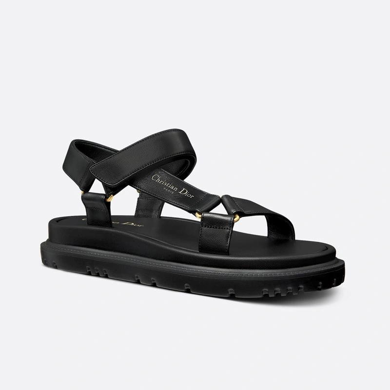 Dior D-Wave Sandals Women Calfskin Black DailyWear 6863 - Image 3