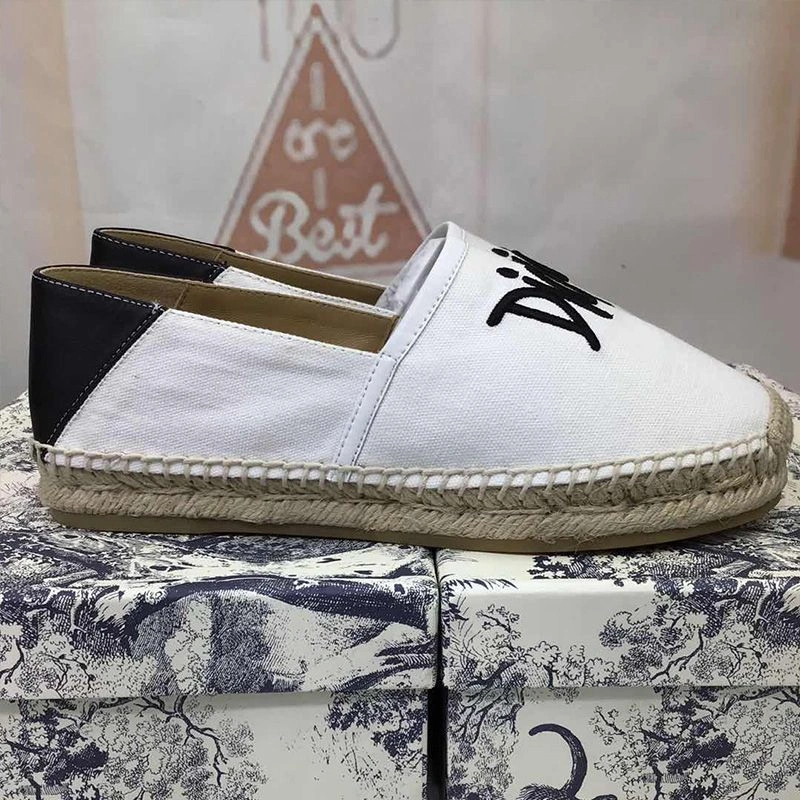 Dior Granville Espadrilles Women Shawn Logo Motif Canvas White NewStyle 244 - Image 3