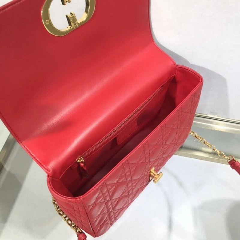 Can be ca Dior Large Caro Bag Red Supple Cannage Calfskin - Image 8