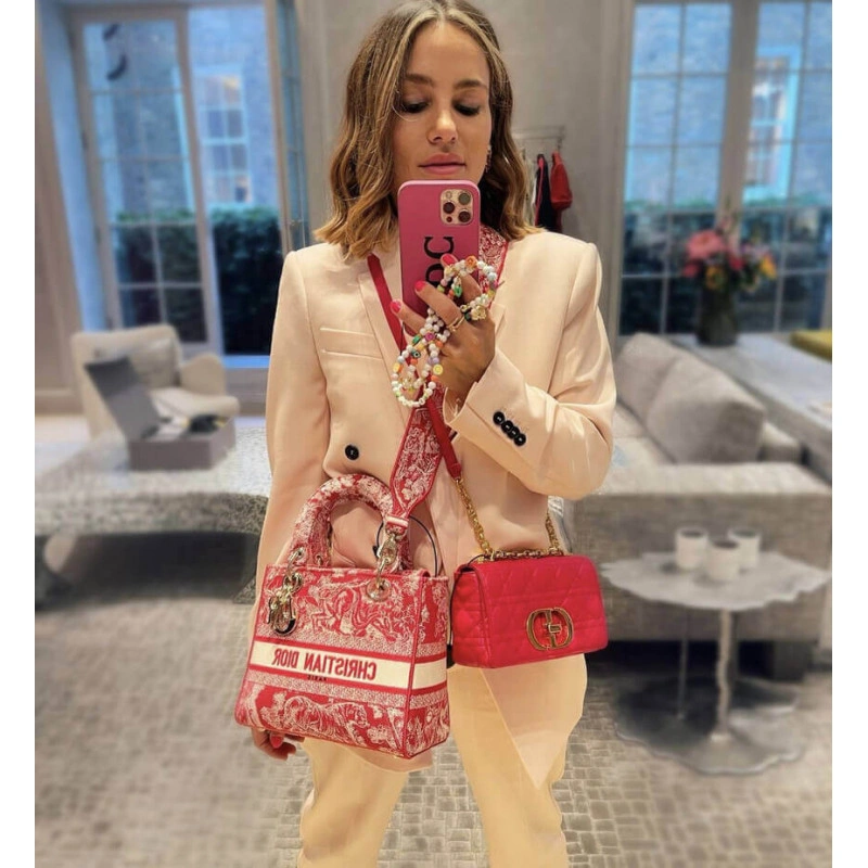 Dust bag Dior Medium Lady D-Lite Bag Raspberry Toile de Jouy Reverse Embroidery - Image 4