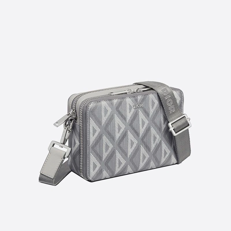 Dior Messenger Pouch CD Diamond Motif Canvas Grey GoodFit 4454 - Image 3