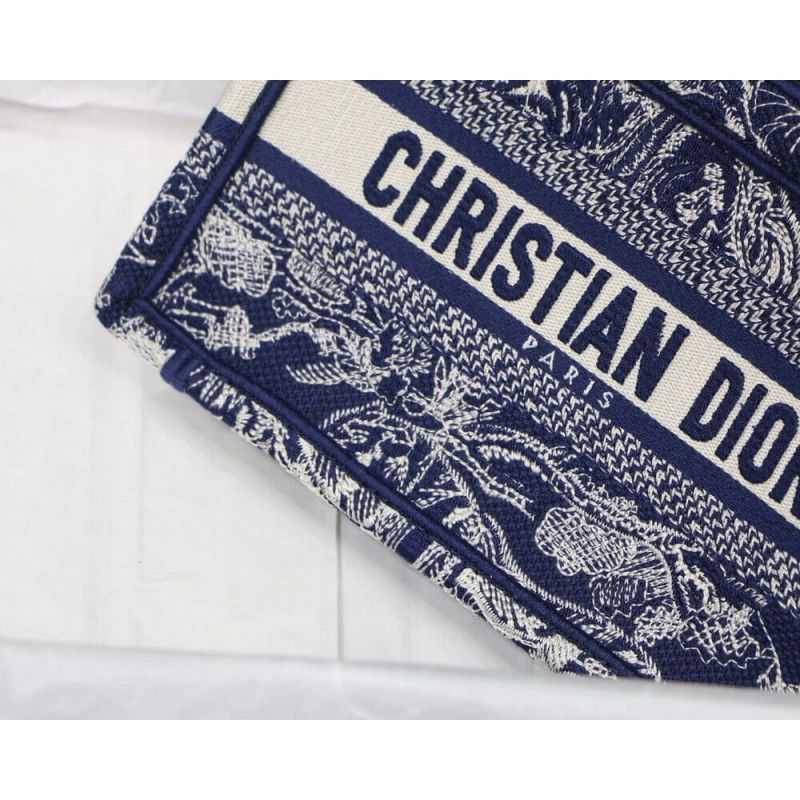 The Dior B Dior Mini Book Tote Blue Toile de Jouy Reverse Embroidery - Image 4