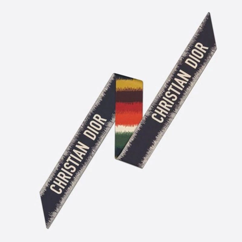 Dior Mitzah Twill D-Stripes Motif Silk Multicolor SmartChoice 3051 - Image 3