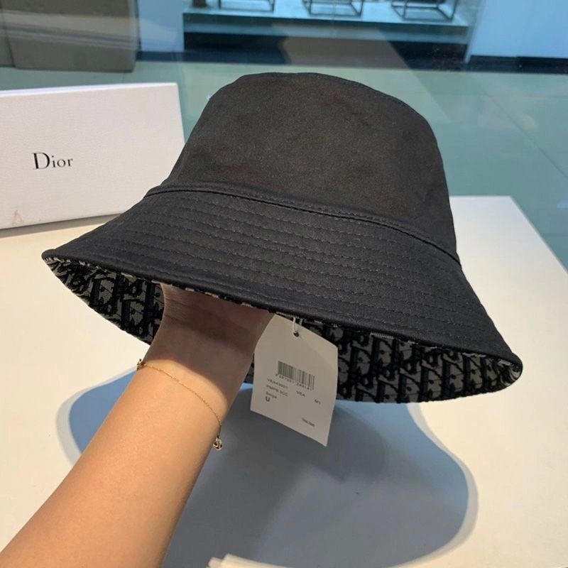 Dior Reversible Bucket Hat Teddy Oblique Motif Cotton Black TopPick 4704 - Image 3