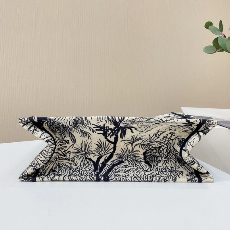 The Dior B Dior Small Book Tote Blue Toile de Jouy Palms Embroidery - Image 8