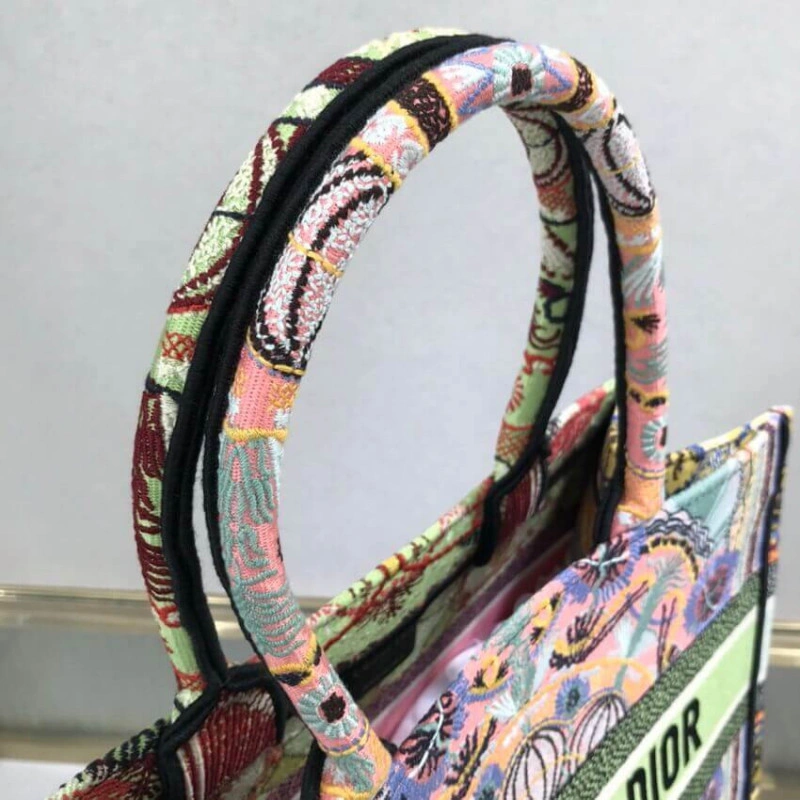 The Dior B Dior Small Book Tote Multicolor In Lights Embroidery - Image 5