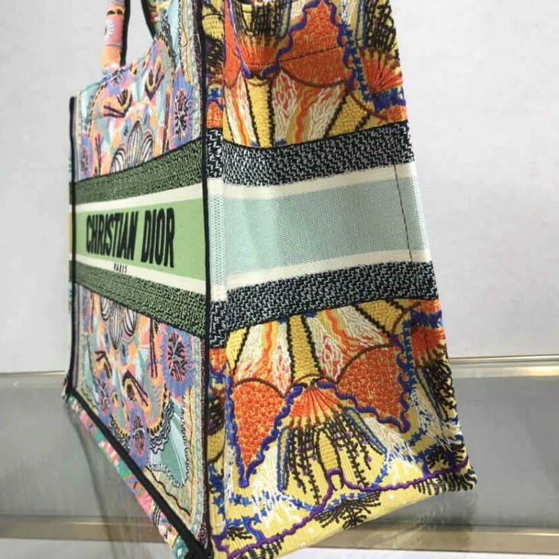The Dior B Dior Small Book Tote Multicolor In Lights Embroidery - Image 6