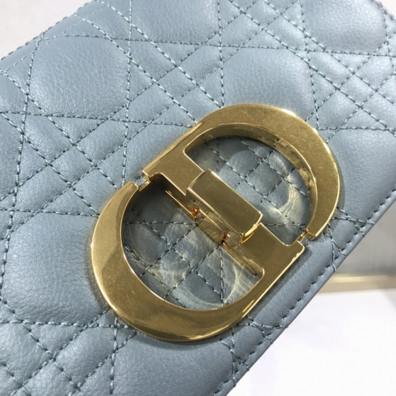 20 x 12 x Dior Small Caro Bag Cloud Blue Supple Cannage Calfskin - Image 8