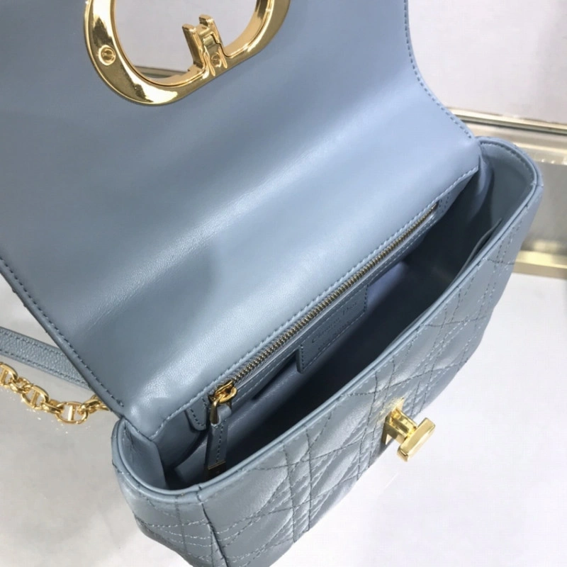 20 x 12 x Dior Small Caro Bag Cloud Blue Supple Cannage Calfskin - Image 11