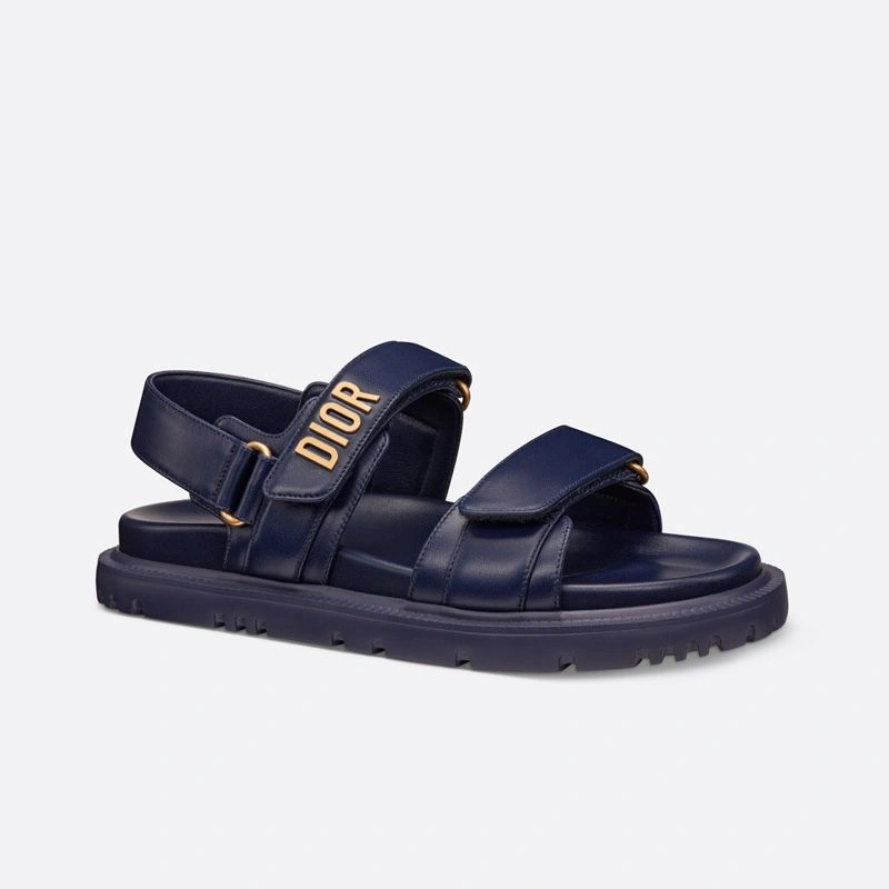 DiorAct Sandals Women Calfskin Navy Blue UrbanStyle 7694 - Image 3