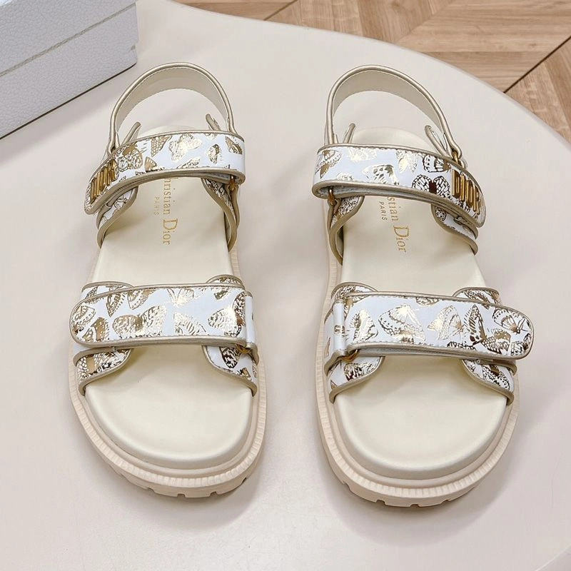 DiorAct Sandals Women Gradient Butterflies Motif Technical Fabric White Popular 3523 - Image 3