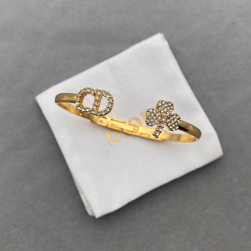 Diorevolution Cuff Bracelet Metal and White Crystals Gold GoAnywhere 7264 - Image 3