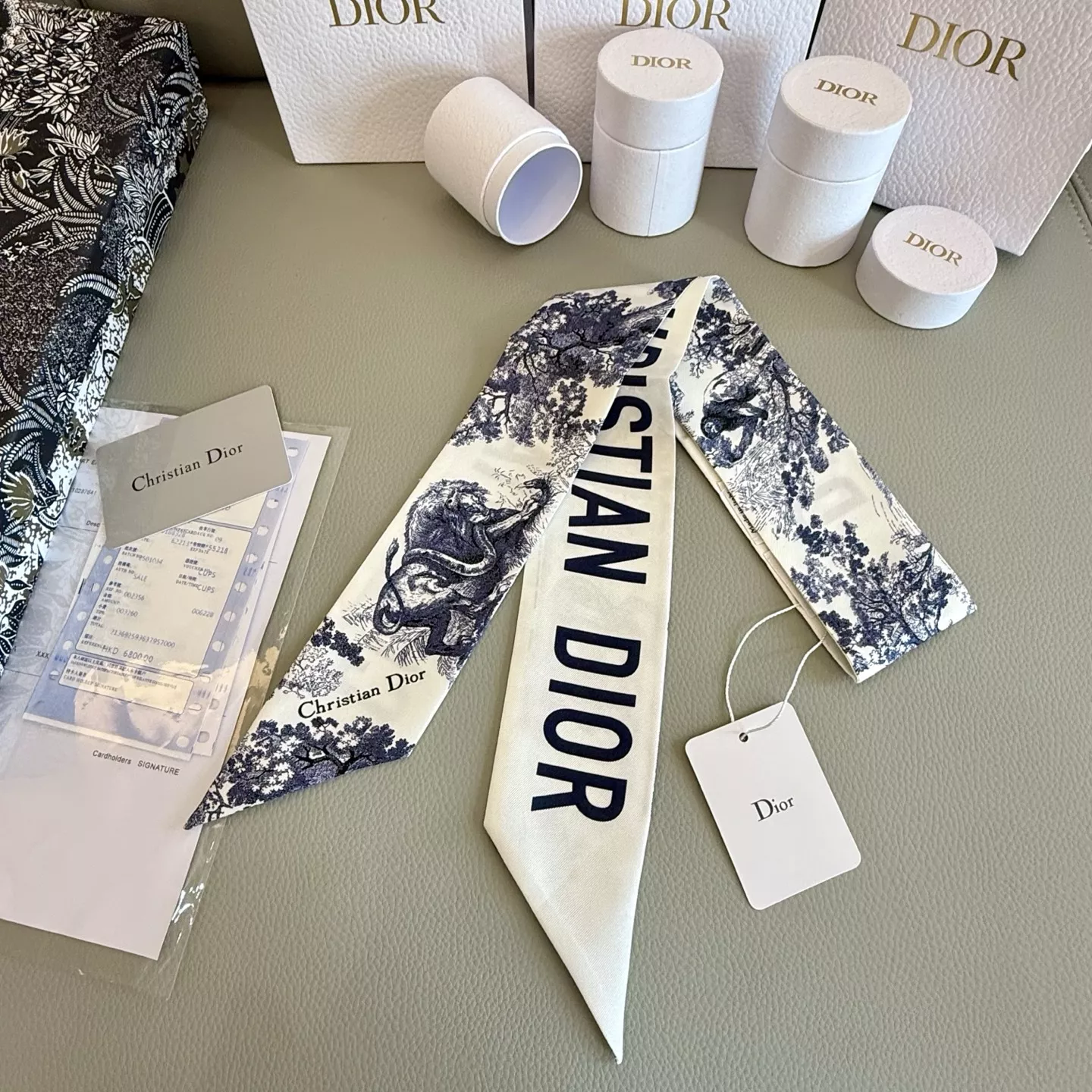 Elegant 9780 Christian Dior Silk Scarf