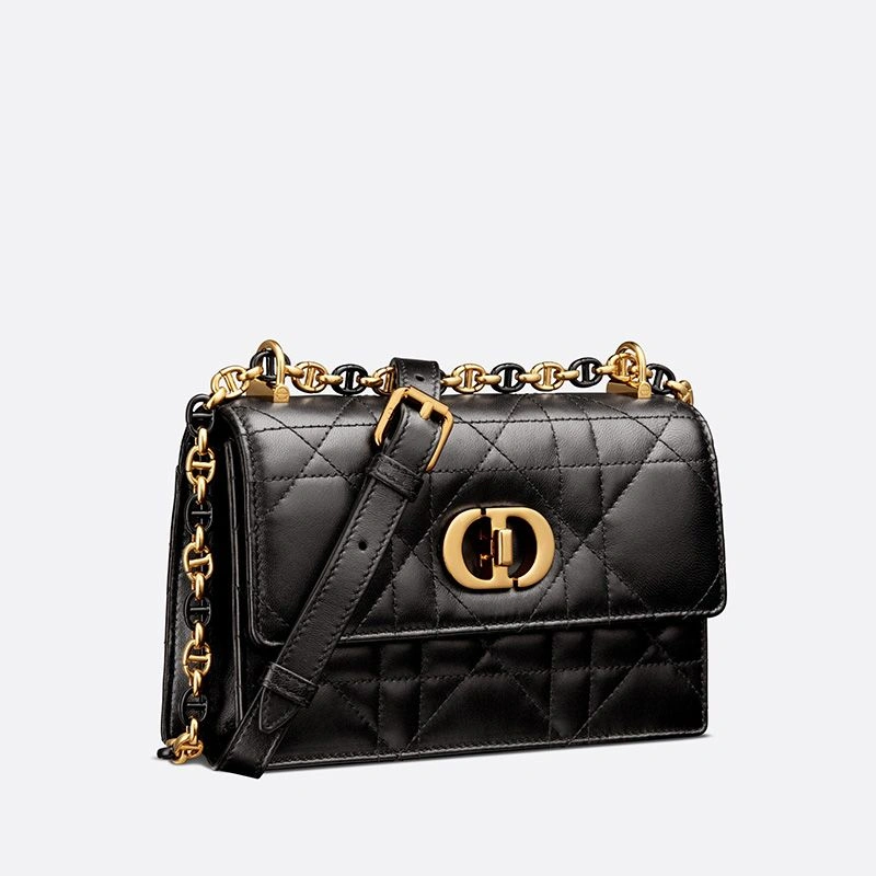 Fashionable 8428 Mini Dior Miss Caro Bag Macrocannage Lambskin Black - Image 3