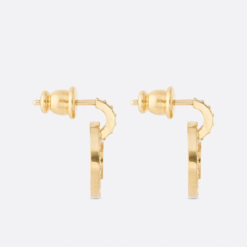 GoodFit 7183 Dior Clair D Lune Earrings Metal and Crystals Gold - Image 3