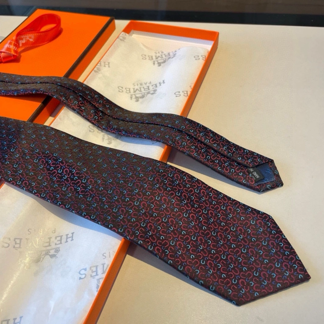 Hermes Necktie For Men Breathable 6985 - Image 5
