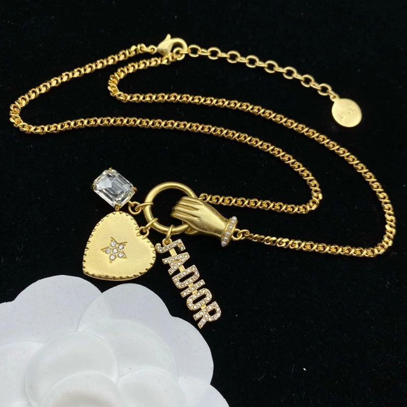 HighQuality 3713 J'Adior Choker Metal, White Resin Pearl And White Crystals Gold - Image 3