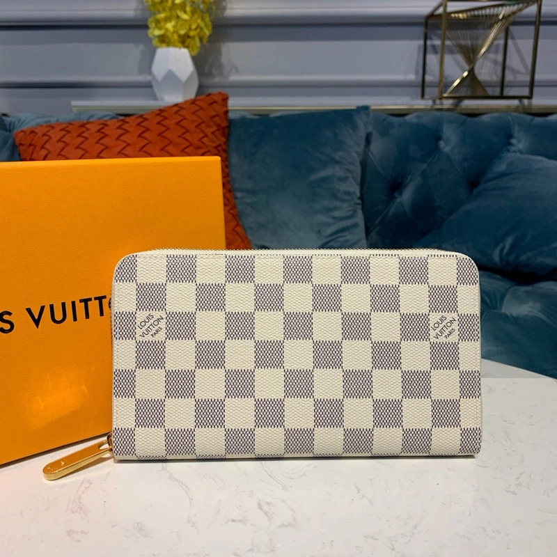Louis Vuit Louis Vuitton Damier Azur Canvas Zippy Organizer Wallet - Image 3
