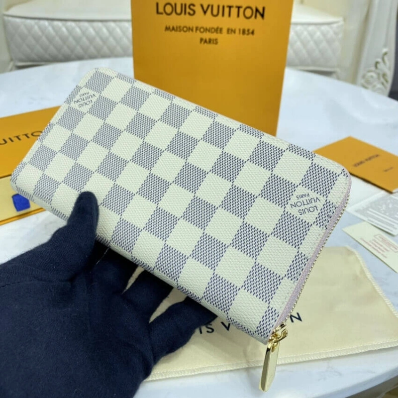 Damier Az Louis Vuitton Damier Azur Zippy Wallet Pink - Image 4