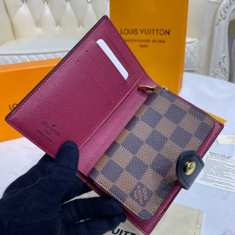 Cowhidele Louis Vuitton Damier Ebene Juliette Wallet Bordeaux - Image 10