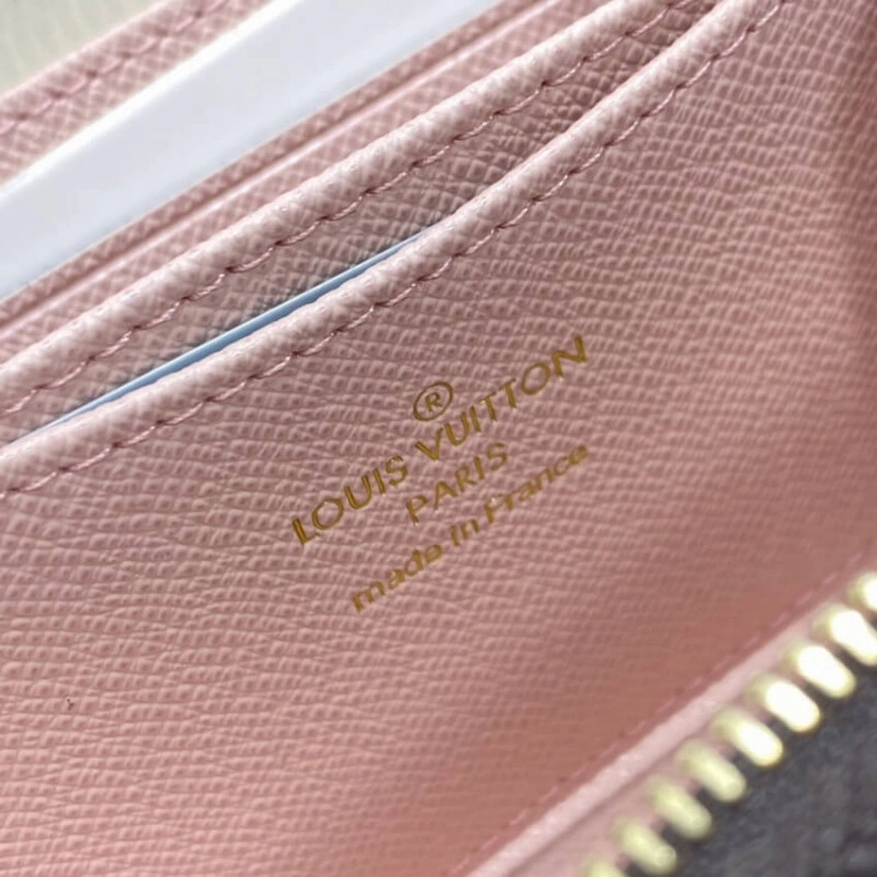 Crafted fr Louis Vuitton Damier Ebene Zippy Coin Purse Pink - Image 9