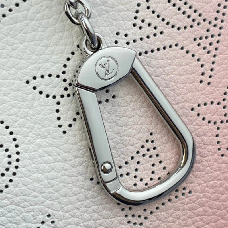 Key ring Louis Vuitton Key Pouch in Pink Gradient Mahina Perforated Leather - Image 5