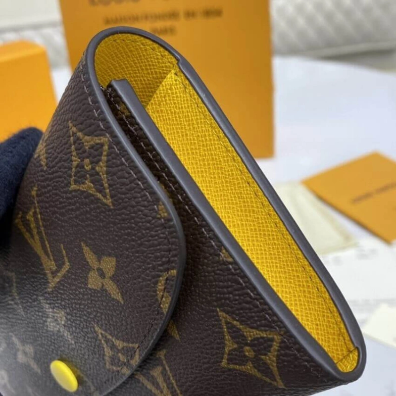 Pressstud Louis Vuitton Monogram Canvas Emilie Wallet Yellow - Image 4