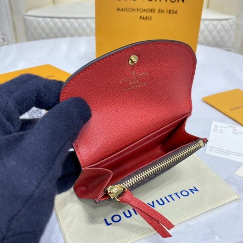 11 x 8 x Louis Vuitton Monogram Canvas Rosalie Coin Purse Red - Image 9