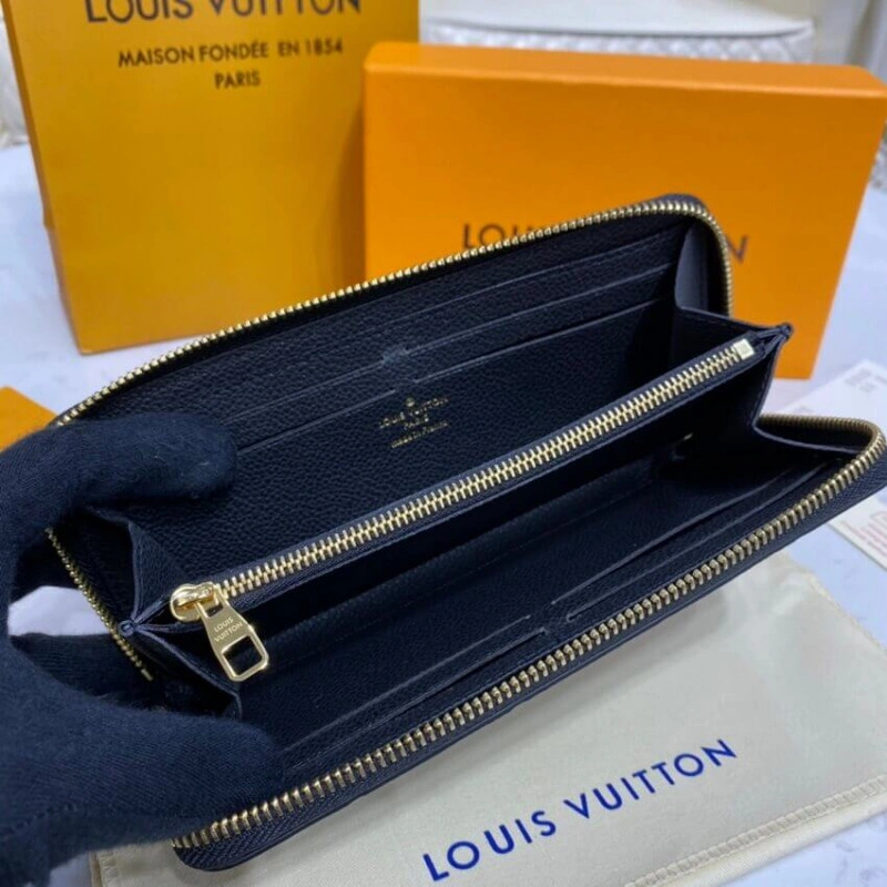 Supple gr Louis Vuitton Monogram Empreinte Leather Clemence Wallet Black - Image 8