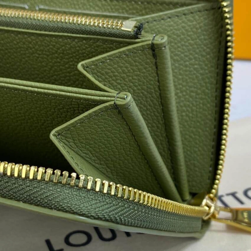 12 card s Louis Vuitton Monogram Empreinte Leather Zippy Wallet Khaki - Image 8