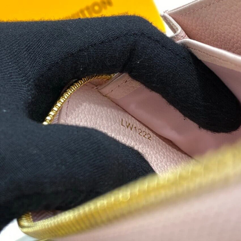 19.5 x 10 Louis Vuitton Monogram Empreinte Leather Zippy Wallet Pink - Image 9