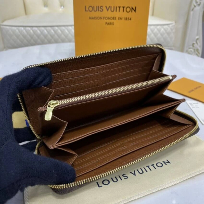 3 large g Louis Vuitton Monogram Zippy Wallet Brown - Image 10
