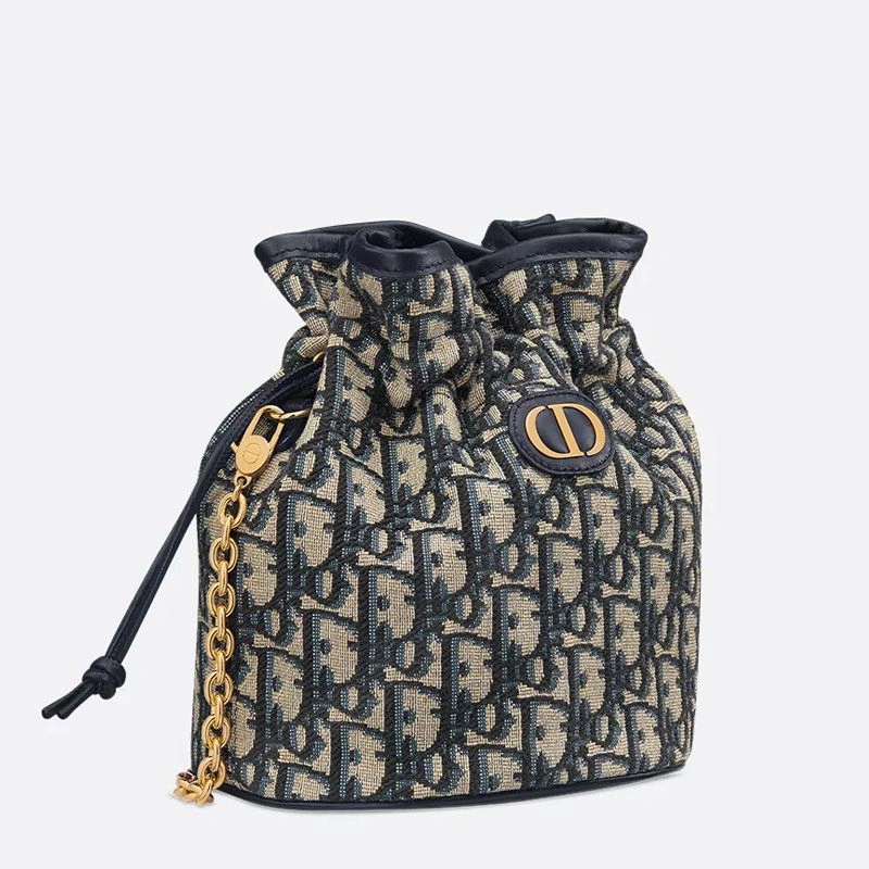 Mini Dior 30 Montaigne Bucket Bag In Oblique Motif Canvas Blue Affordable 9802 - Image 3