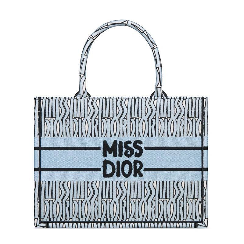 ModernLook 9217 Dior Book Tote In Miss Dior Allover Motif Canvas Sky Blue - Image 3